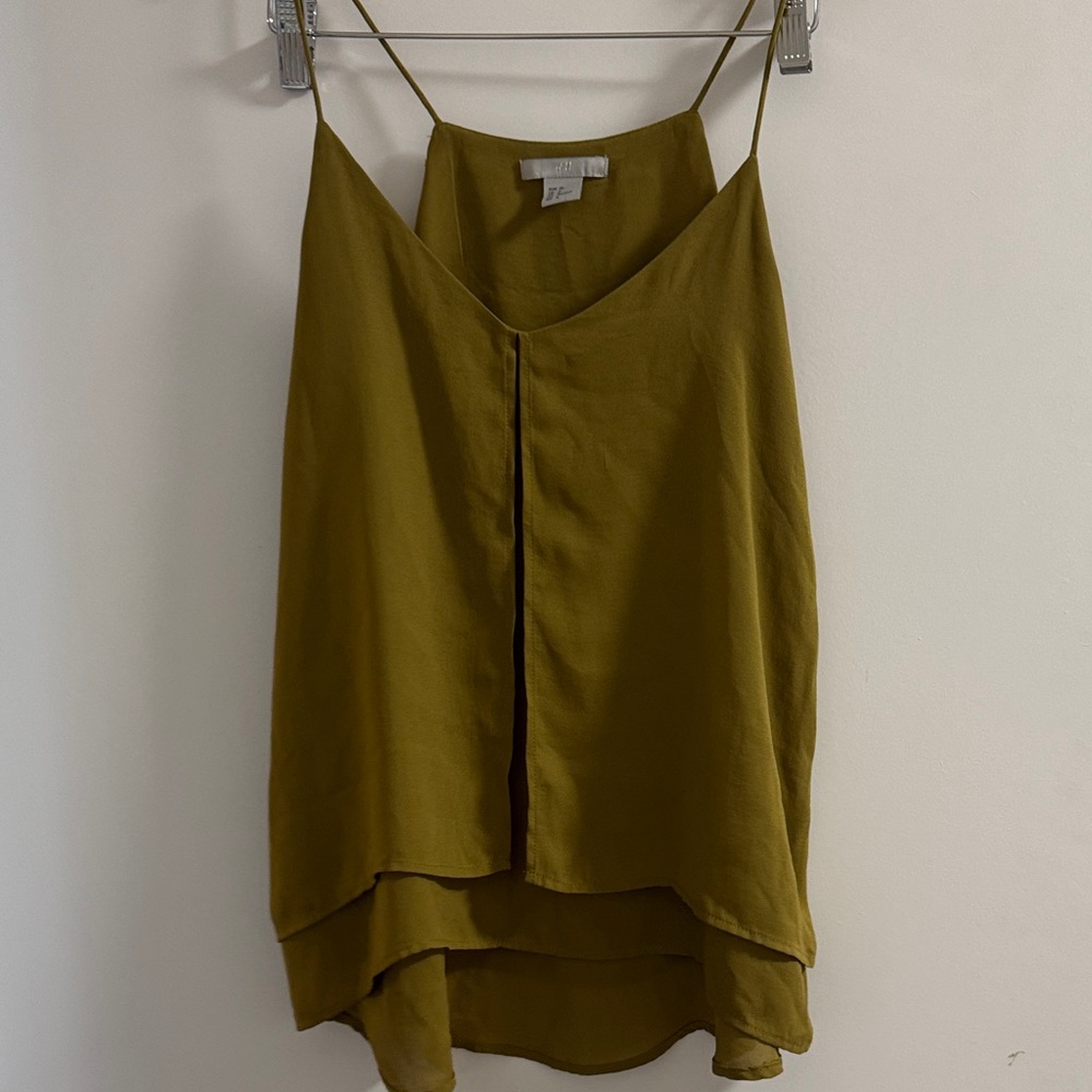 H&M Olive Layered Camisole Top